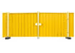 Yellow steel hoarding vehicle gate