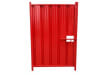 Red steel hoarding pedestrian gate