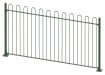 Green 2.1m High Bow Top Railings With Bolt Down Posts