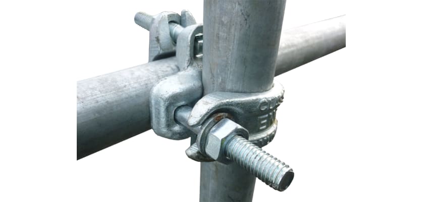 Double / Right Angle Coupler Attached To Scaffolding