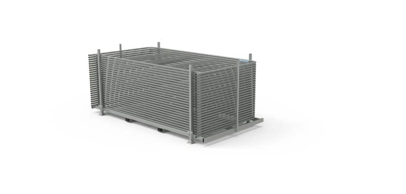 Steel Universal Temporary fence Panel Stillage Loaded with panels 