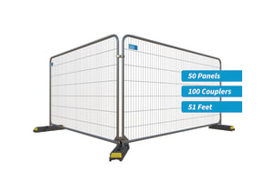 Round Top Temporary Fencing 50 Panel Kit With Feet And Couplers