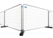 Round top temporary fencing kit featuring 100 panels, complete with sturdy feet and couplers for easy assembly and stability.