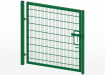 Green 1.8 metre high by 2.0 metre wide single leaf twin mesh gate