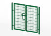 Green 2.0 metre high by 5.0 metre wide double leaf twin mesh gate 