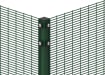 Close up of the 1.8 metre high green corner post for mesh fencing 
