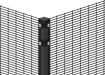 Close up of the 1.8 metre high black corner post for mesh fencing