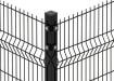 Close up of the 2.0 metre high black corner post for mesh fencing 