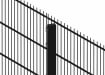 Close up of the black 3.0 metre high post for mesh fencing 