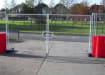 White RB2000 Compatible Double Leaf Gates with Flag Panels