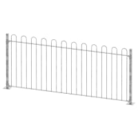 1.0m High Galvanised Bow Top Railing With Bolt Down Posts