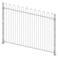 1.0m High Galvanised Bow Top Railing With Bolt Down Posts