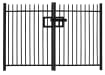 Black 1.2m High Double Leaf Vertical Bar Railing Gate