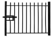 Black 1.2m High Single Leaf Vertical Bar Railing Gate 