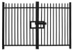 Black 1.5m High Double Leaf Vertical Bar Railing Gate