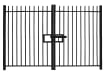Black 2.4m High Double Leaf  Vertical Bar Railing Gate