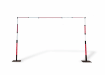 Red and White Fibreglass Telescopic Height Restriction Barrier