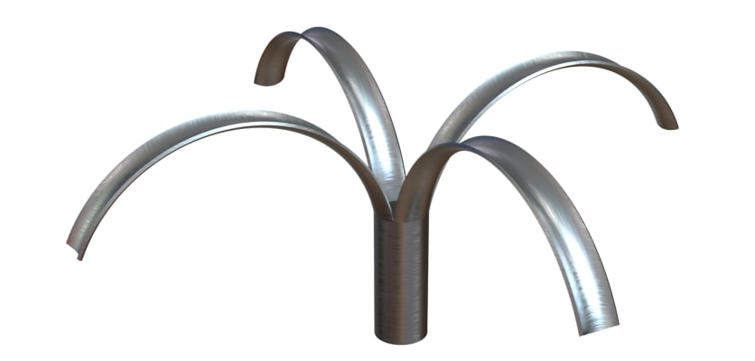 one of the spikes which makes up the rotating spike system