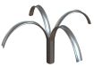 one of the spikes which makes up the rotating spike system