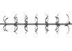 Row of Quadraspike Rotating Anti-climb Spikes