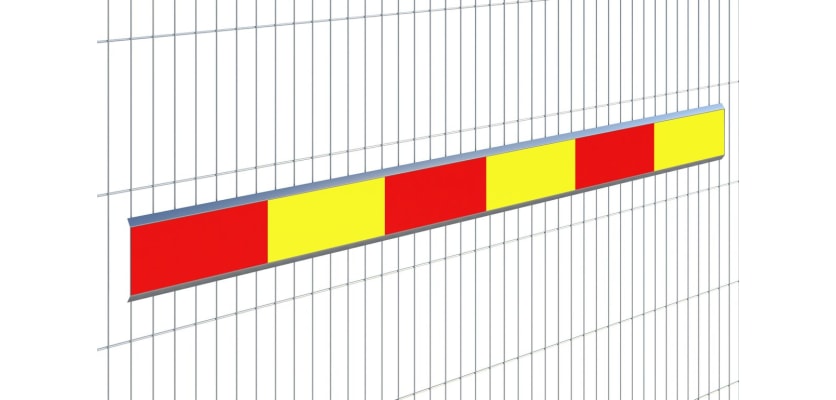 Red and Yellow Metal Reflective Board In System