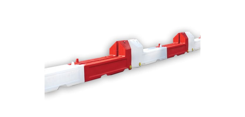 Red and White Mixed Slot Block Barrier