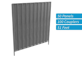 2.4m High Steel Hoarding 50 Panel Kit With Feet And Couplers