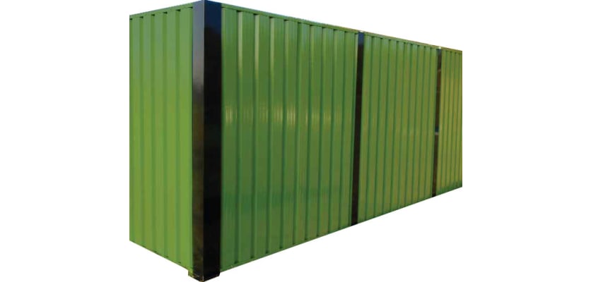 Green Powder Coated Steelwall