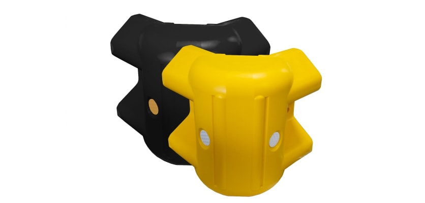 Black and yellow HDPE 90 degree external corners 