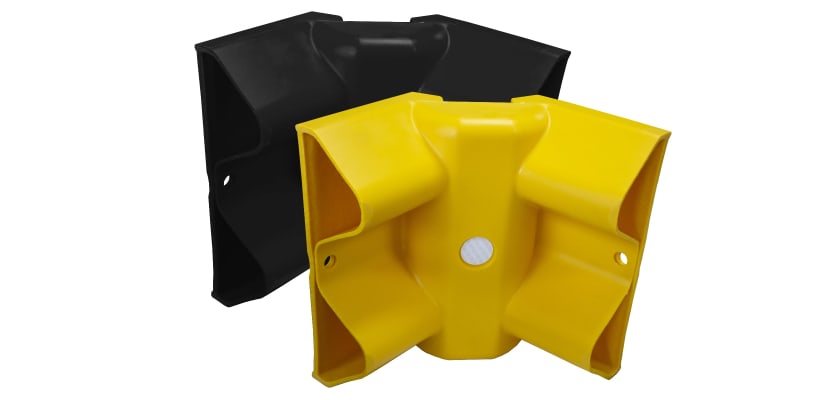 Black and yellow HDPE 90 degree internal corners 