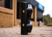 Black Armco Pedestrian Safety End with Hi-Vis Reflectors