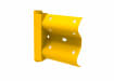 Yellow powder coated Armco pedestrian D end section 