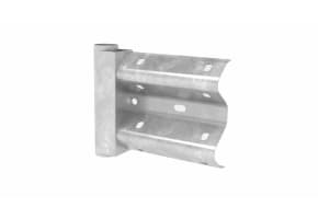 Armco Pedestrian 'D' End Section - Galvanised / Yellow