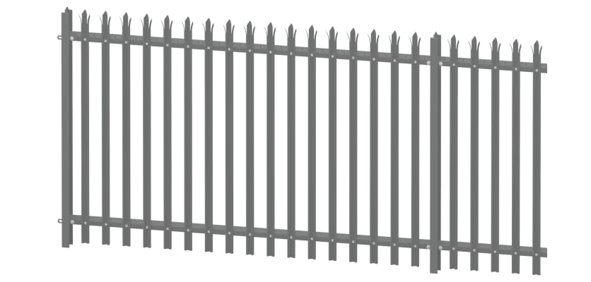 Grey Powder Coated Triple Pointed Palisade