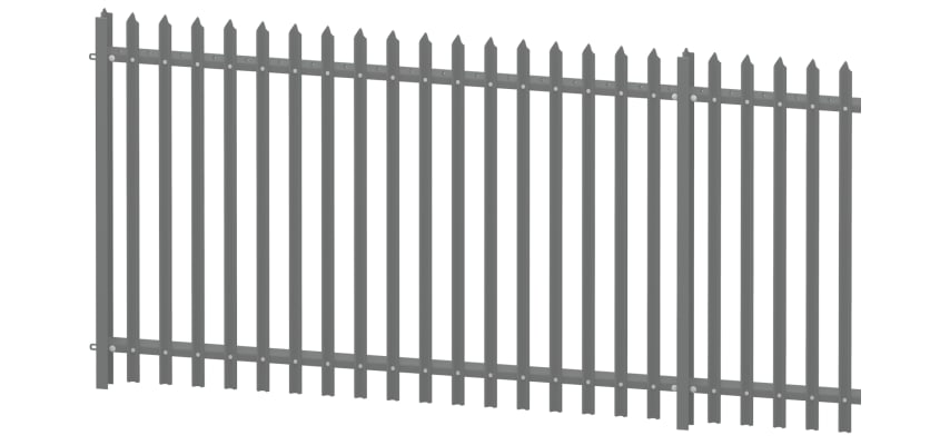 Grey Powder Coated Single Pointed Palisade 