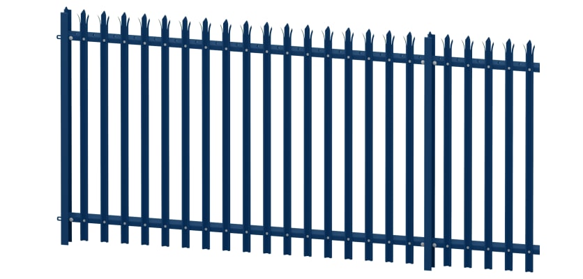Blue Powder Coated Triple Pointed Palisade