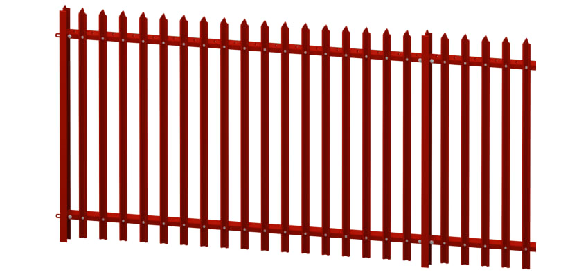 Red Powder Coated Single Pointed Palisade 