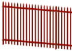 Red Powder Coated Triple Pointed Palisade