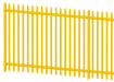 Yellow Powder Coated Triple Pointed Palisade