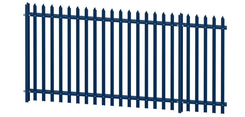 Blue Powder Coated Single Pointed Palisade 