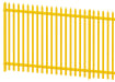Yellow Powder Coated Single Pointed Palisade 