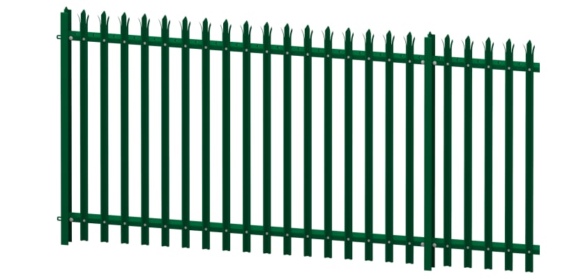 Green Powder Coated Triple Pointed Palisade