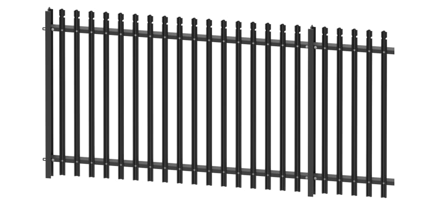 Black Powder Coated Round and Notched Palisade