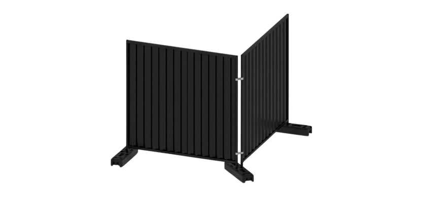 Black steel hoarding panels