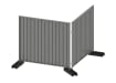 Grey steel hoarding panels