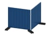 Blue steel hoarding panels