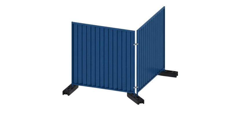 Blue steel hoarding panels