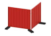 Red steel hoarding panels