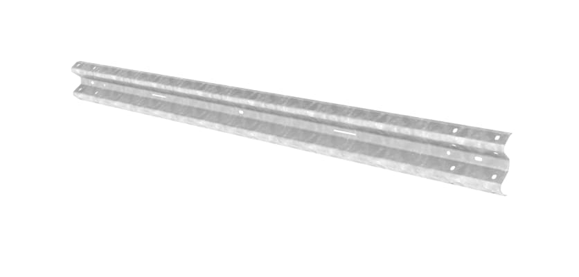 1.6 metre long corrugated Armco rail with galvanised finish