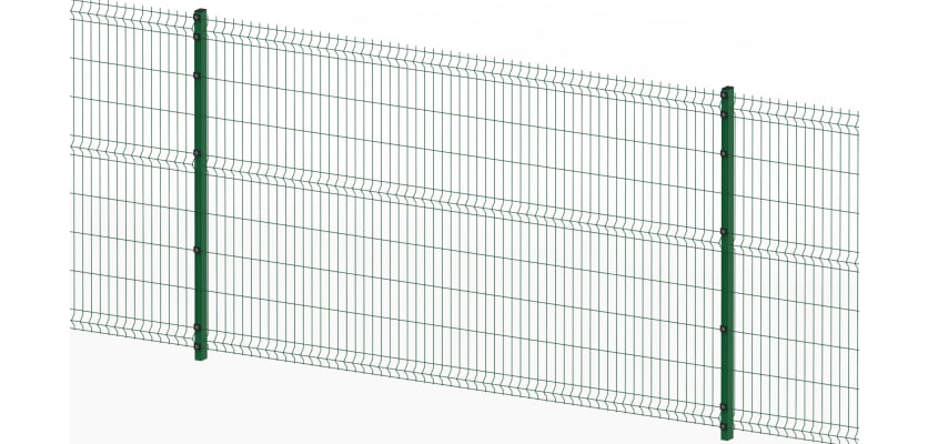 Full panel view of the green 1.8 metre high V mesh fencing kit 